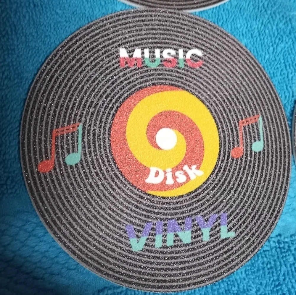 Colorful Music Vinyl Coaster Set Of 6